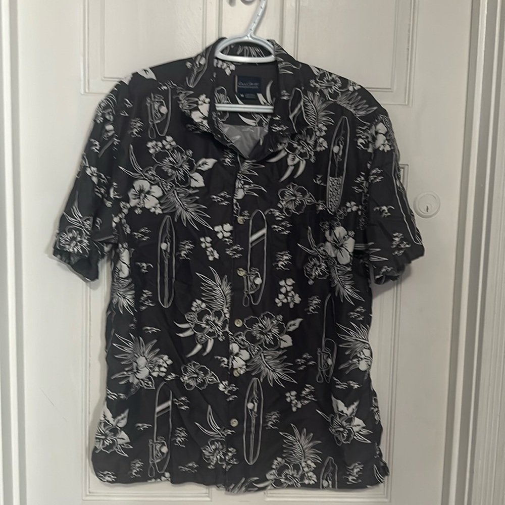 Men's Oasis Standard-Fit Botanical-Print Button-Down Shirt